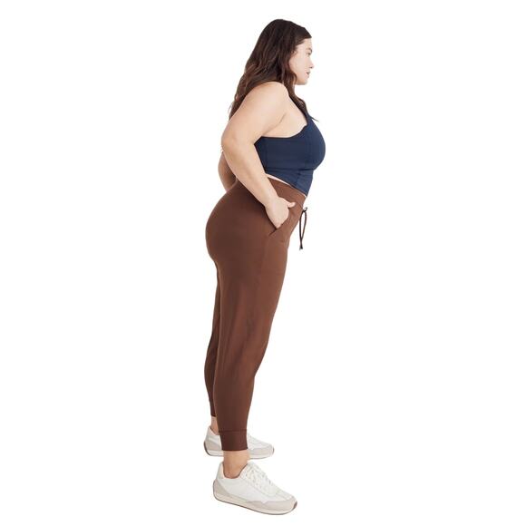 Madewell MWL Plus 3X Flex Joggers Cocoa Brown Lounge Pants Athleisure - Picture 2 of 7